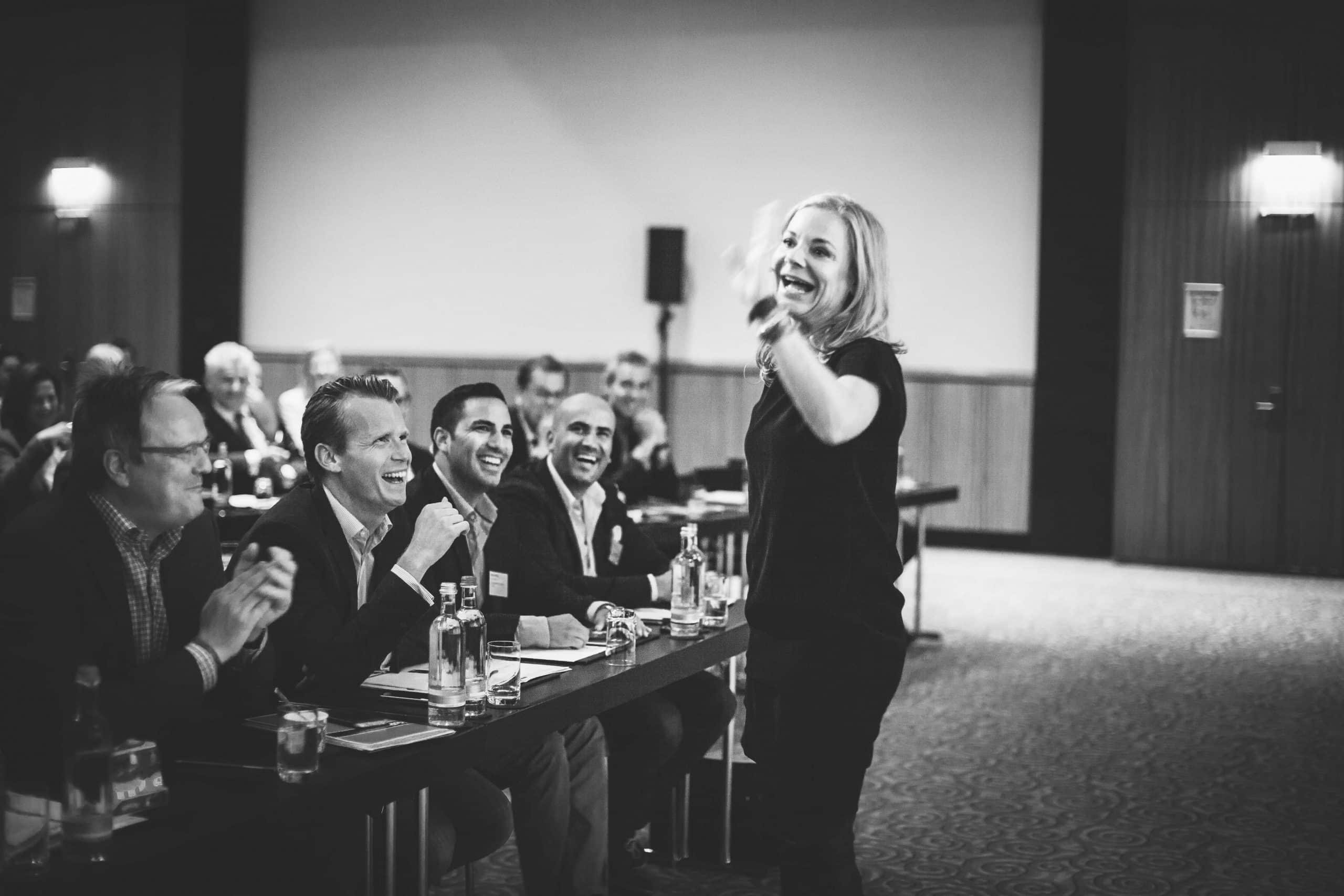 Anitra Eggler inspires her audience in Düsseldorf.  Photographed by Anna Heider