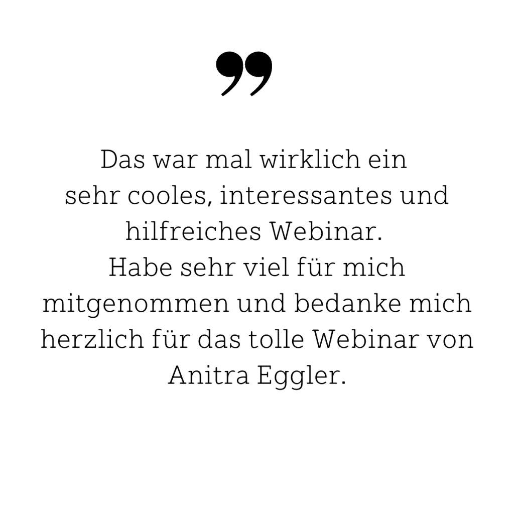 Webinar-Referenzen von Anitra Eggler